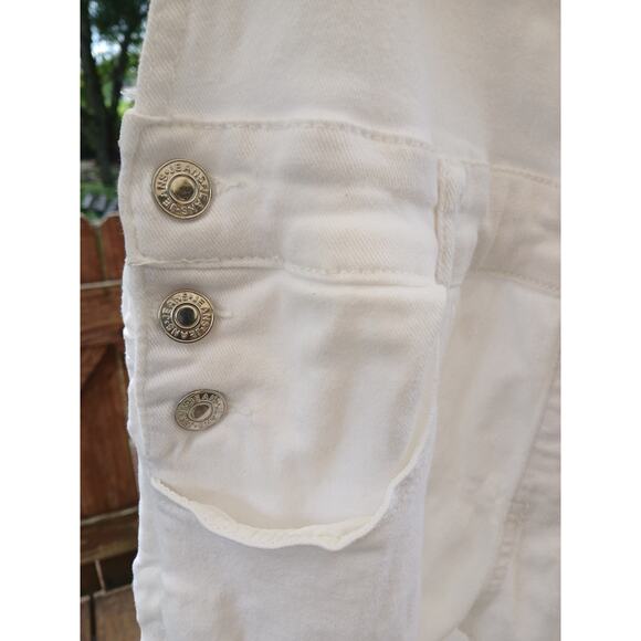 Shein White Overall Pockets Denim Style Button  Details Cotton Elastane Junior L - Picture 3 of 8